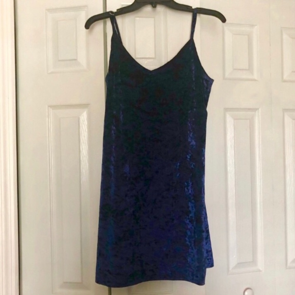Hollister Blue Velvet Body Con Dress | Size: L - Picture 2 of 3